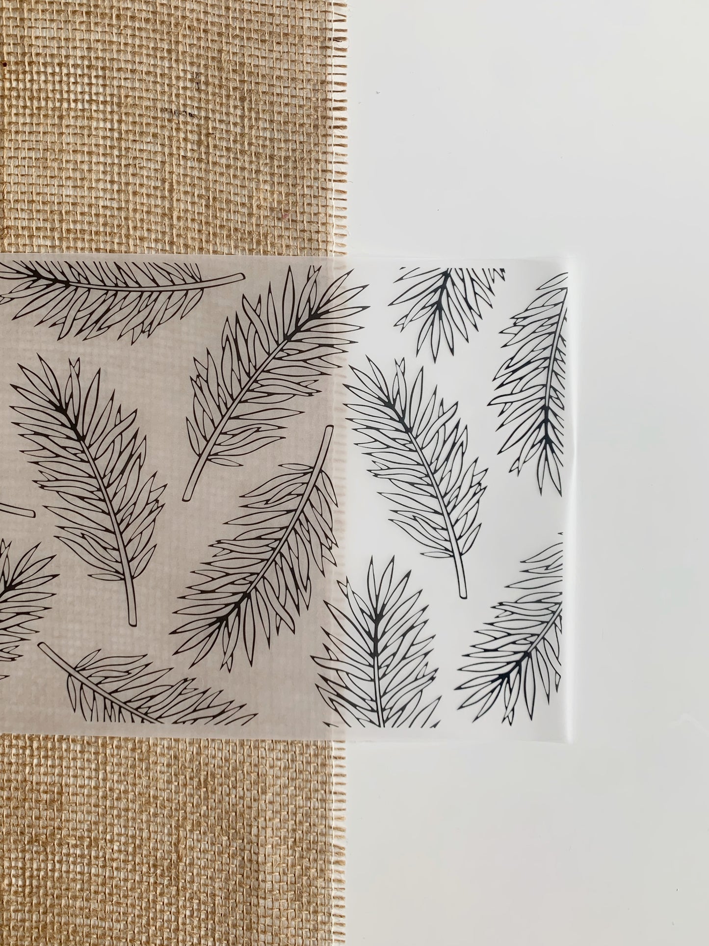 FV166 Large Palm Leaves Foiled Vellum/Acetate A4 sheet