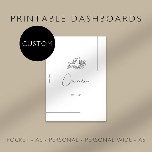 "Floral Zodiac Sign" Custom Printable Dashboards
