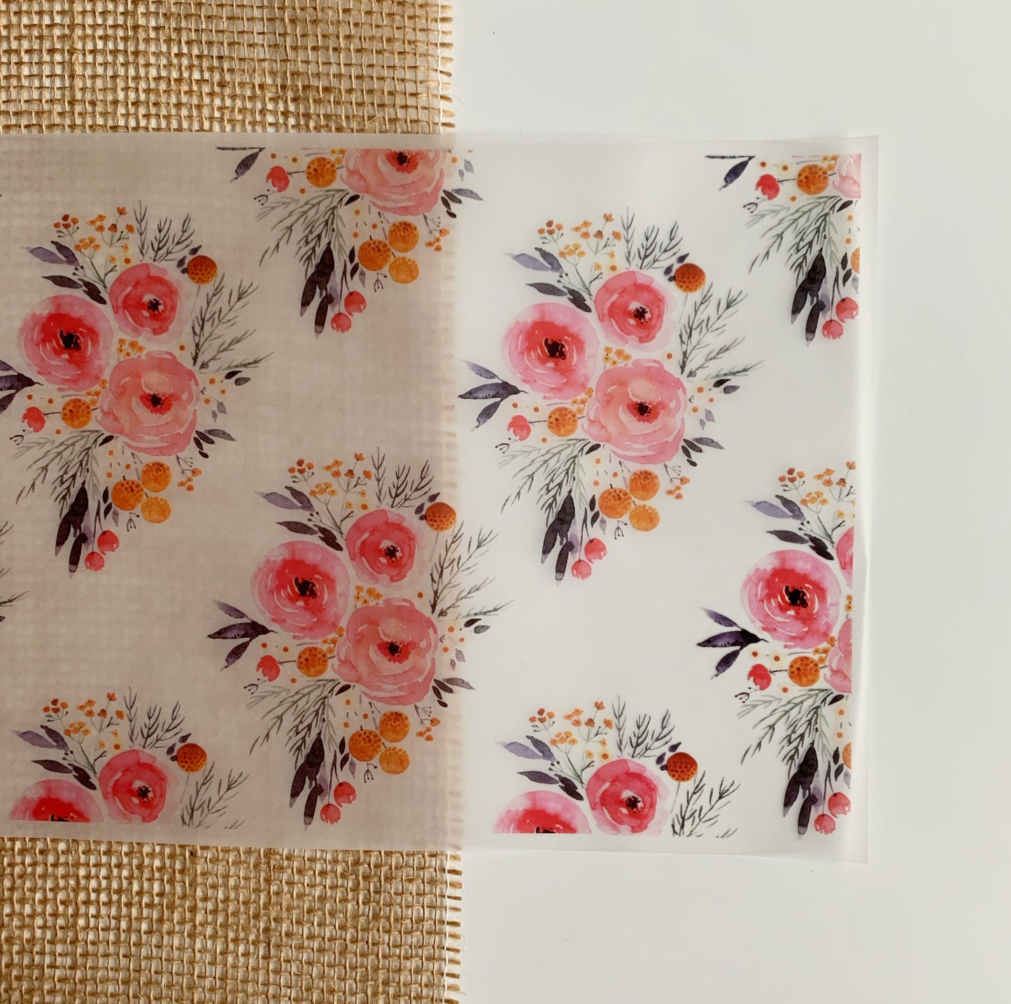 CV004 Blushy Floral farbiges Pergament-A4-Blatt