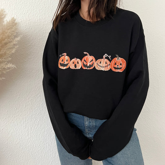 Halloween-Sweatshirt/Hoodie „Pumpkin Jack-O-Lantern Lineup“ • Lifestyle-Kollektion