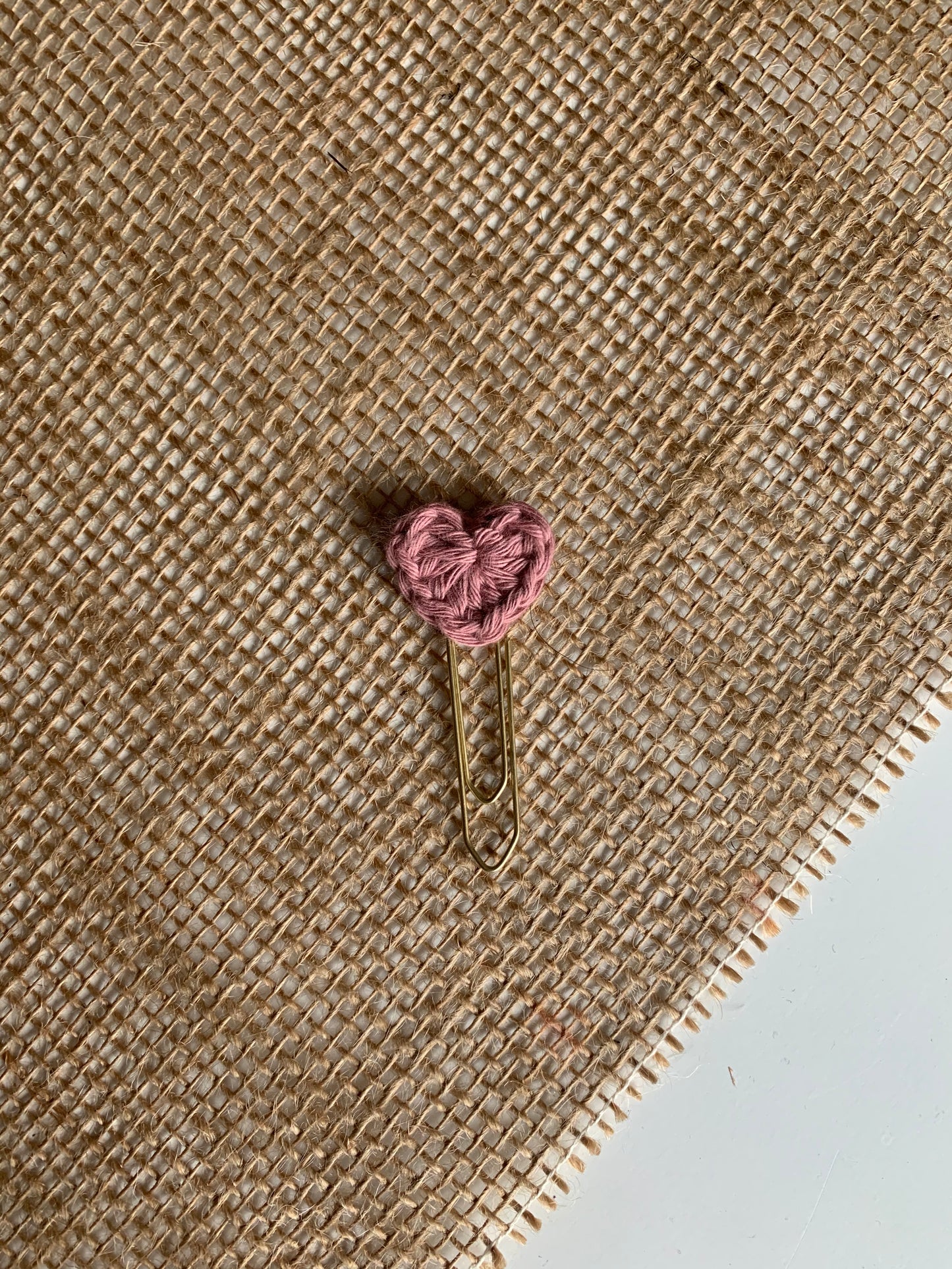 Tiny Crochet Heart Paperclip