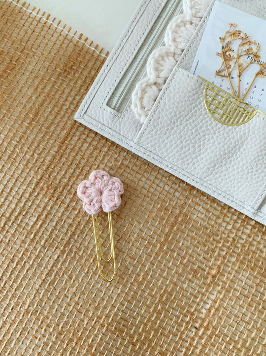 Tiny Crochet Flower Paperclip