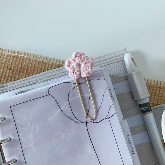 Tiny Crochet Flower Paperclip