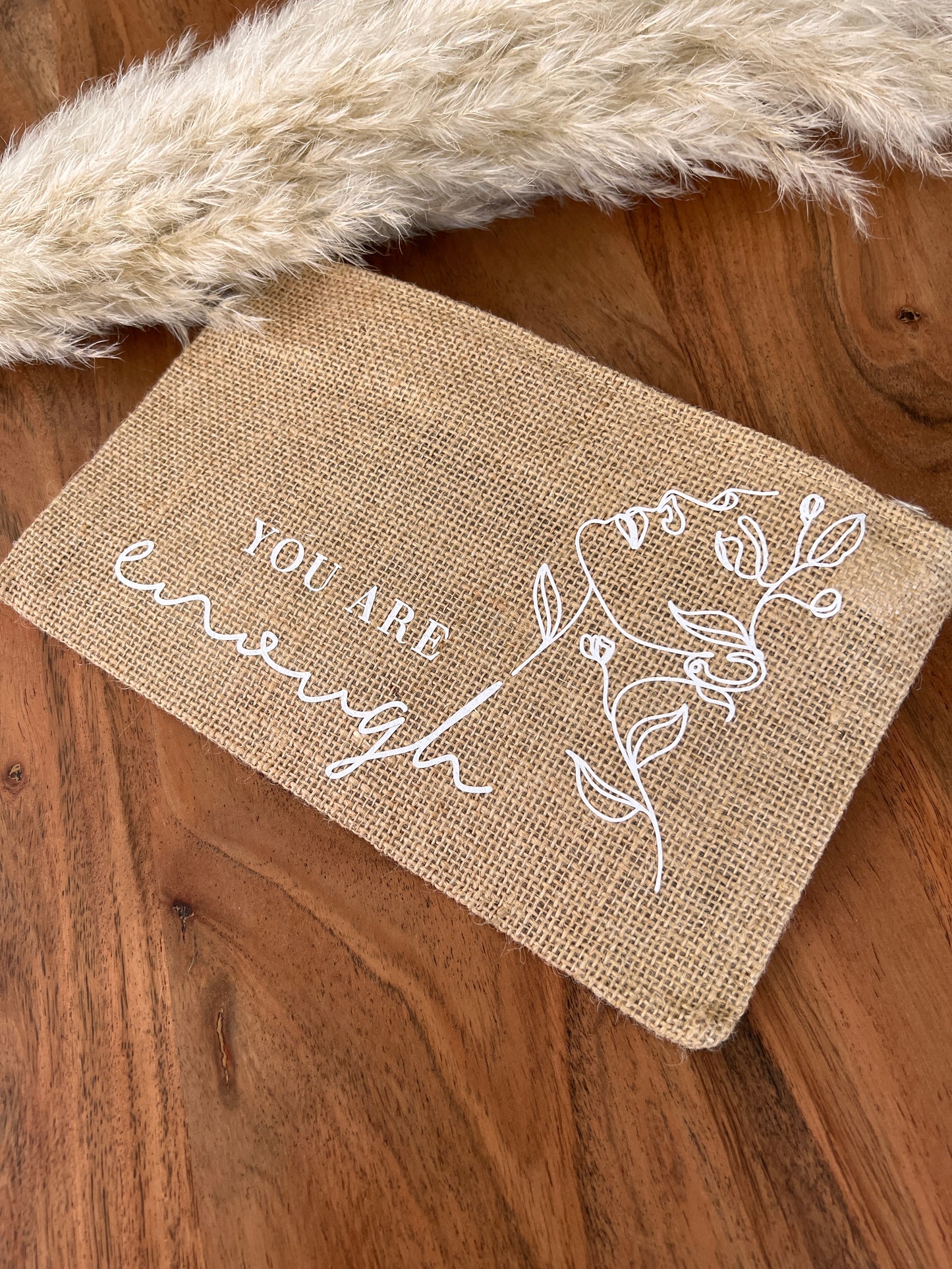 Jute Pen Pouch • "You are enough"