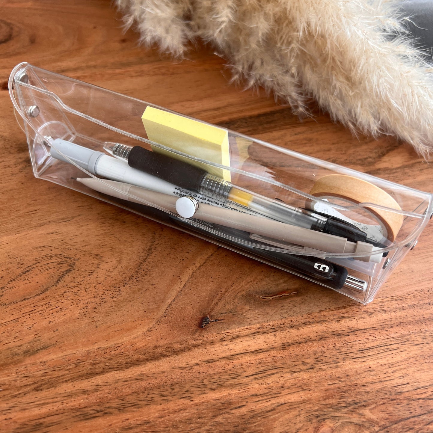Transparente Stifttasche • Minimale Accessoires
