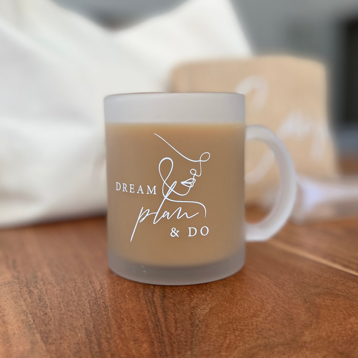 Frosted Glass Mug • Dream, plan, do • OOPSIE