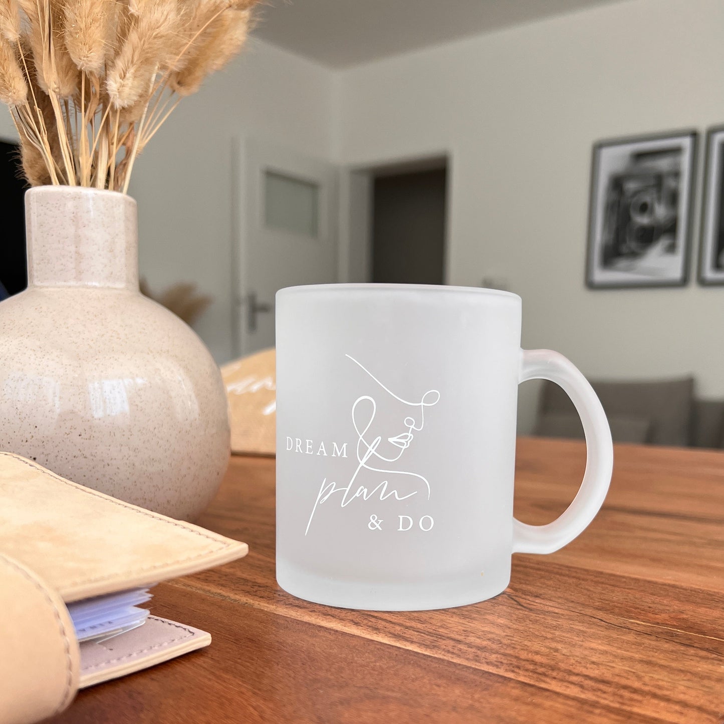 Frosted Glass Mug • Dream, plan, do • OOPSIE