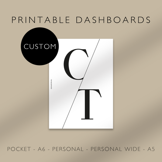 "Hidden Initials" Custom Printable Dashboards