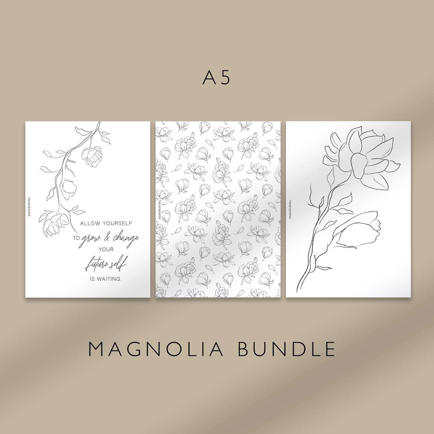 "Magnolia Bundle" Printable Dashboards Pocket, A6, Personal, Personal Wide, A5