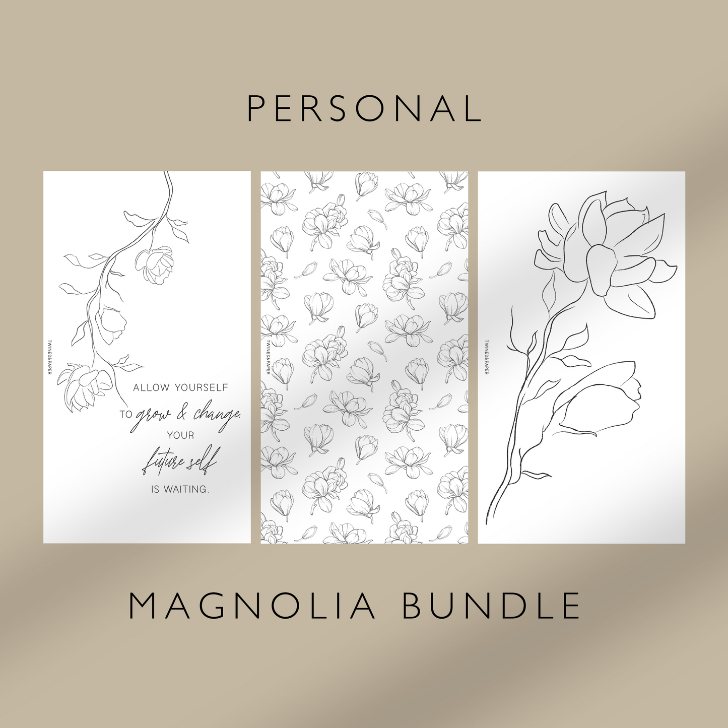 „Magnolia Bundle“ Druckbare Dashboards Pocket, A6, Personal, Personal Wide, A5