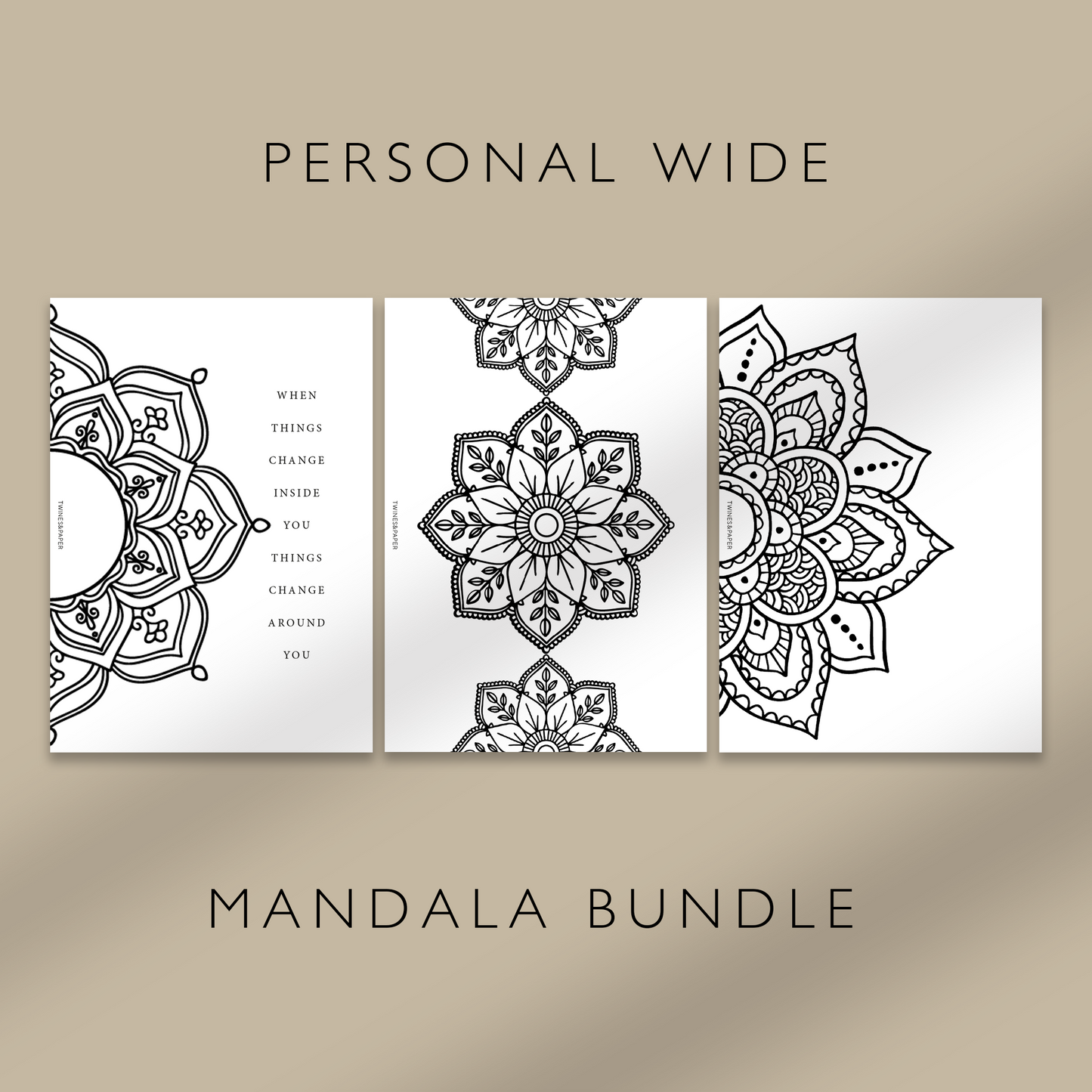 „Mandala Bundle“ Druckbare Dashboard-Tasche, A6, persönlich, persönlich breit, A5