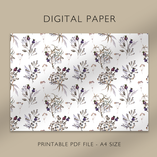 "Mystic Dandelions No.3" Digital Paper, Printable A4 Sheet