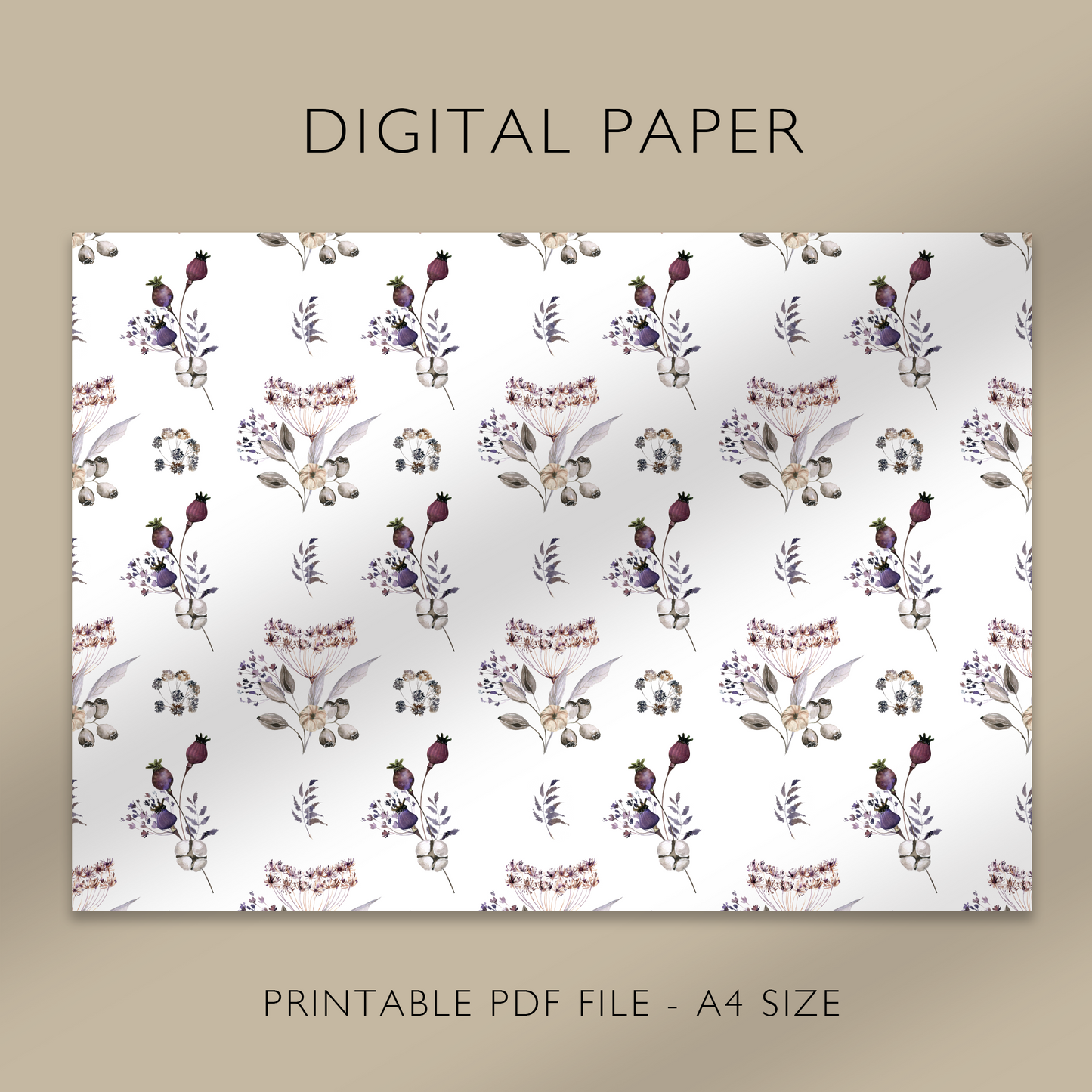 „Mystic Dandelions No.4“ Digitales Papier, druckbares A4-Blatt