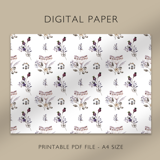 „Mystic Dandelions No.4“ Digitales Papier, druckbares A4-Blatt