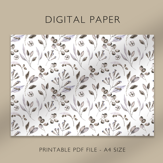 "Mystic Dandelions No.5" Digital Paper, Printable A4 Sheet