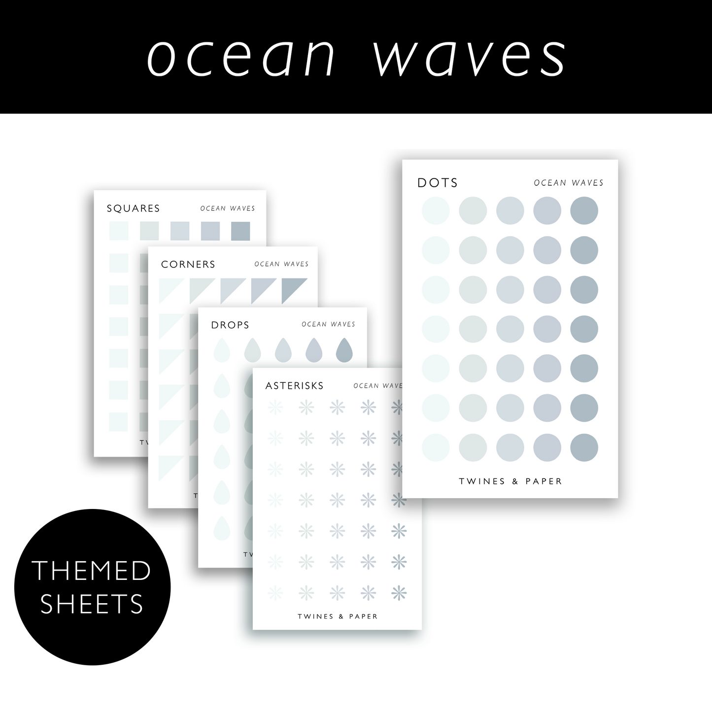 OCEAN WAVES • Formaufkleber • Visitenkartengröße • Transparent matt