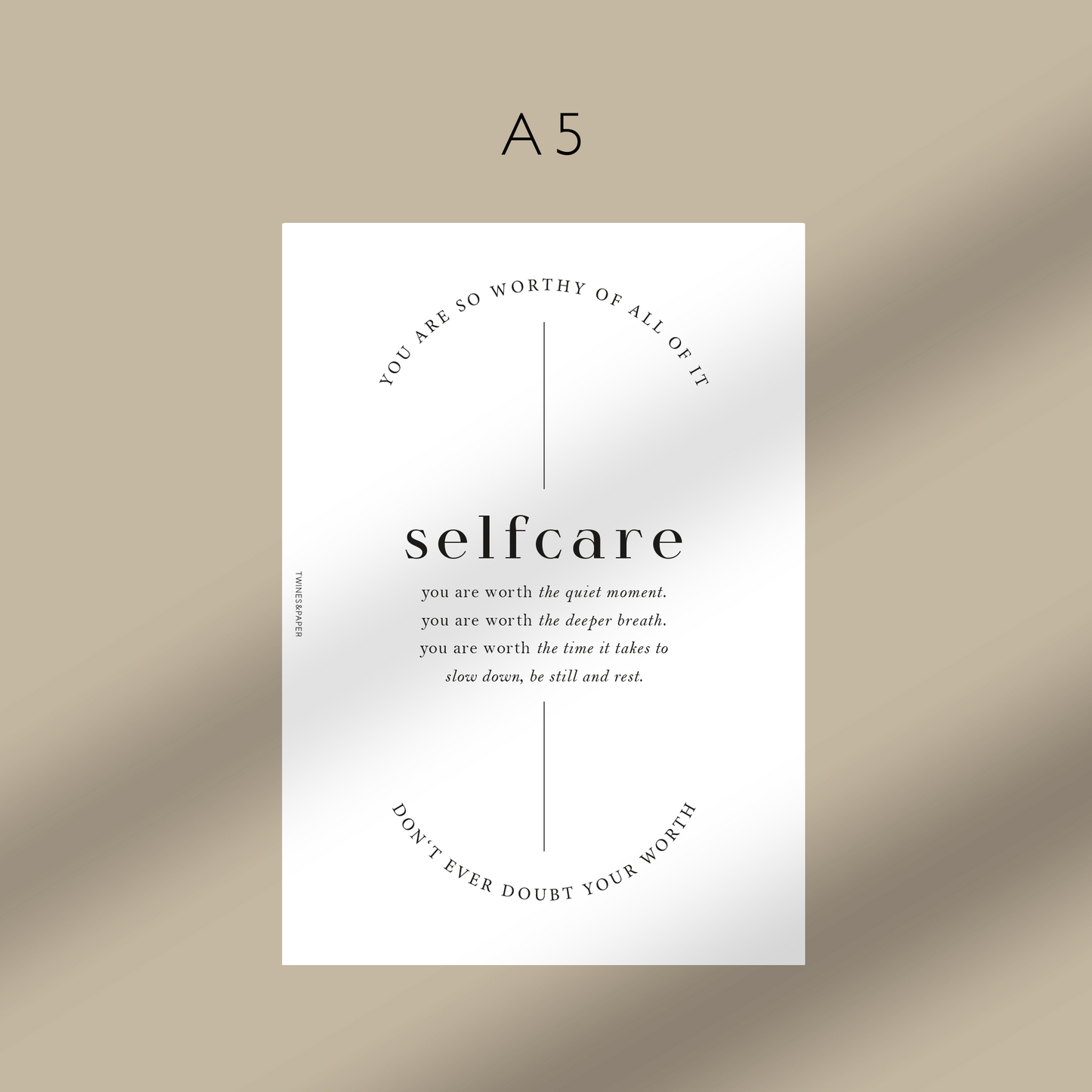 "Selfcare - you are so worthy of all of it" Printable Planner Dashboards Pocket, A6, Personal, Personal Wide, A5