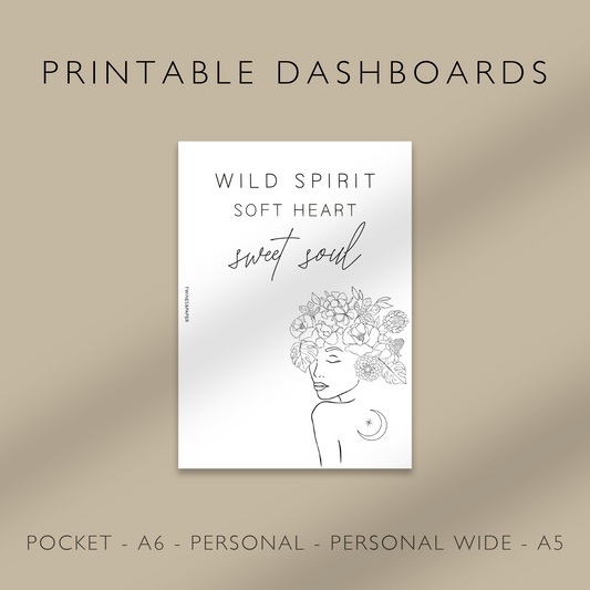"Sweet Soul" Printable Dashboard Pocket, A6, Personal, Personal Wide, A5