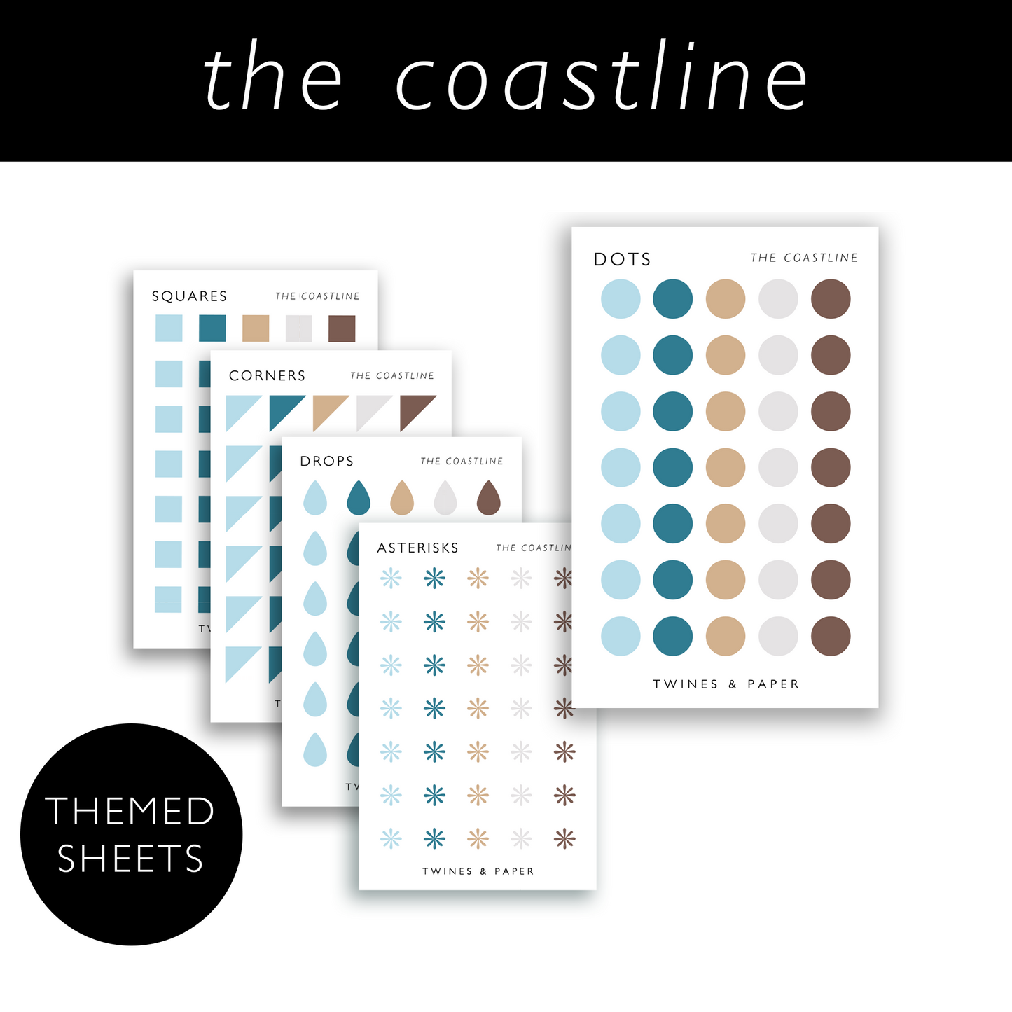 THE COASTLINE • Shape Stickers • Business Card Size • Transparent Matte