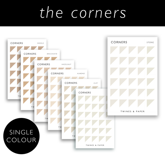 Corner Stickers • Shape Stickers • Business Card Size • Transparent Matte