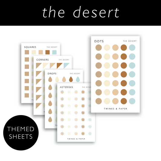 THE DESERT • Shape Stickers • Business Card Size • Transparent Matte
