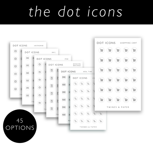 Tiny Dot Icon Stickers • 6,5mm • Business Card Size • Transparent Matte