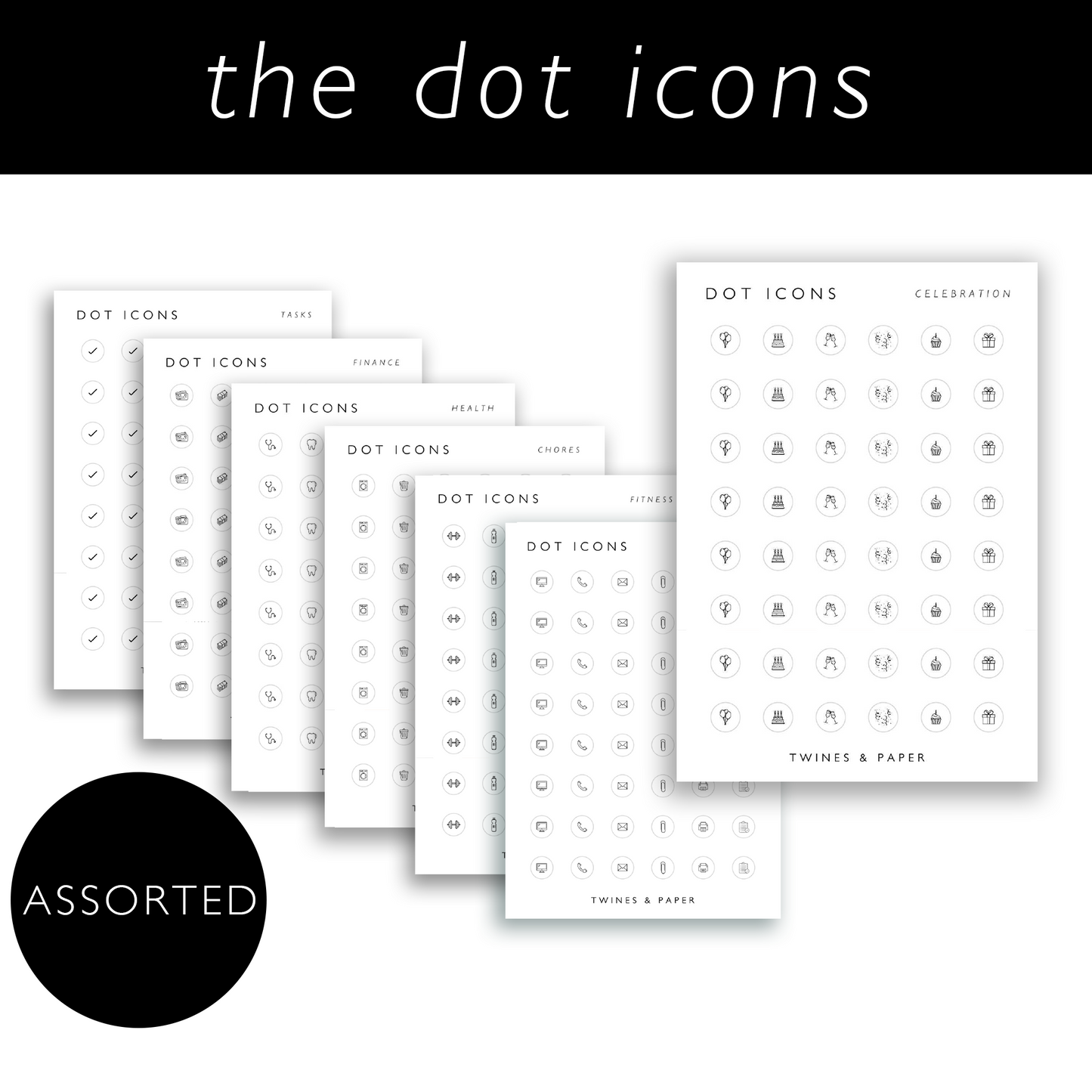 Die Dot Icons • Sortiert • 8x11,5cm • Transparent Matt