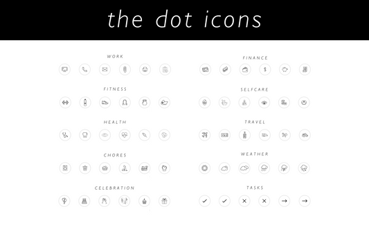 Die Dot Icons • Sortiert • 8x11,5cm • Transparent Matt