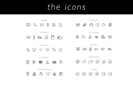 The Icons • Assorted • 8x11,5cm • White or Transparent Matte