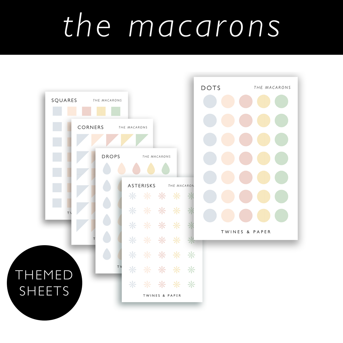THE MACARONS • Shape Stickers • Business Card Size • Transparent Matte