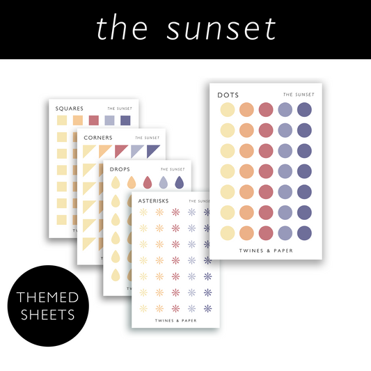 THE SUNSET • Shape Stickers • Business Card Size • Transparent Matte