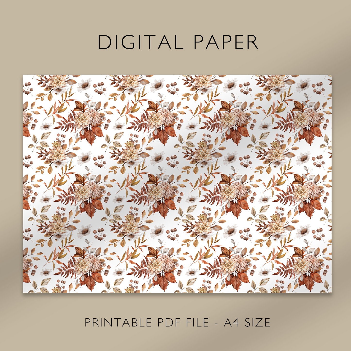 „Vintage Autumn No.2“ Digitales Papier, druckbares A4-Blatt