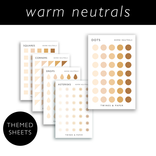 WARM NEUTRALS • Shape Stickers • Business Card Size • Transparent Matte