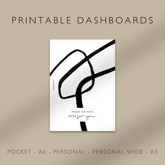 „Arbeite an dir, arbeite für dich“ druckbare Planer-Dashboards, Tasche, A6, persönlich, persönlich breit, A5