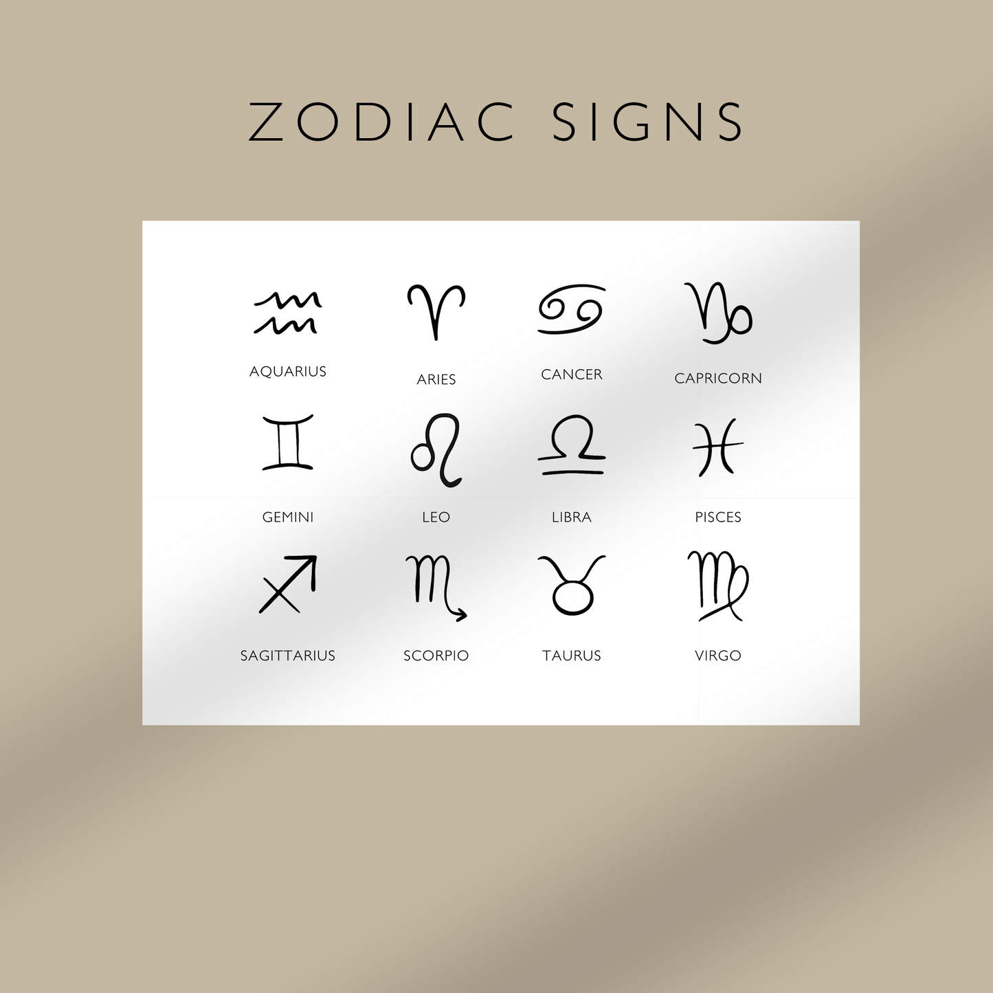 "Simple Zodiac Sign" Custom Printable Dashboards