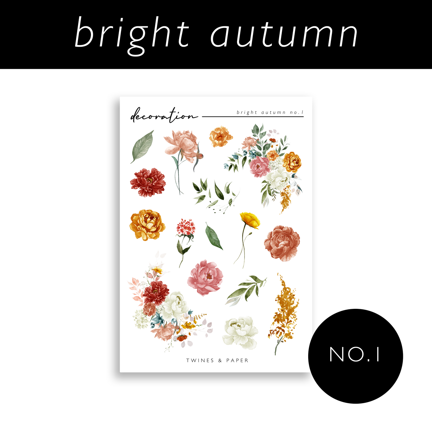 "Bright Autumn" No. 1 • Decoration Stickers • Transparent Matte