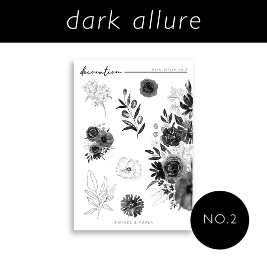 "Dark Allure" No. 2 • Decoration Stickers • Transparent Matte