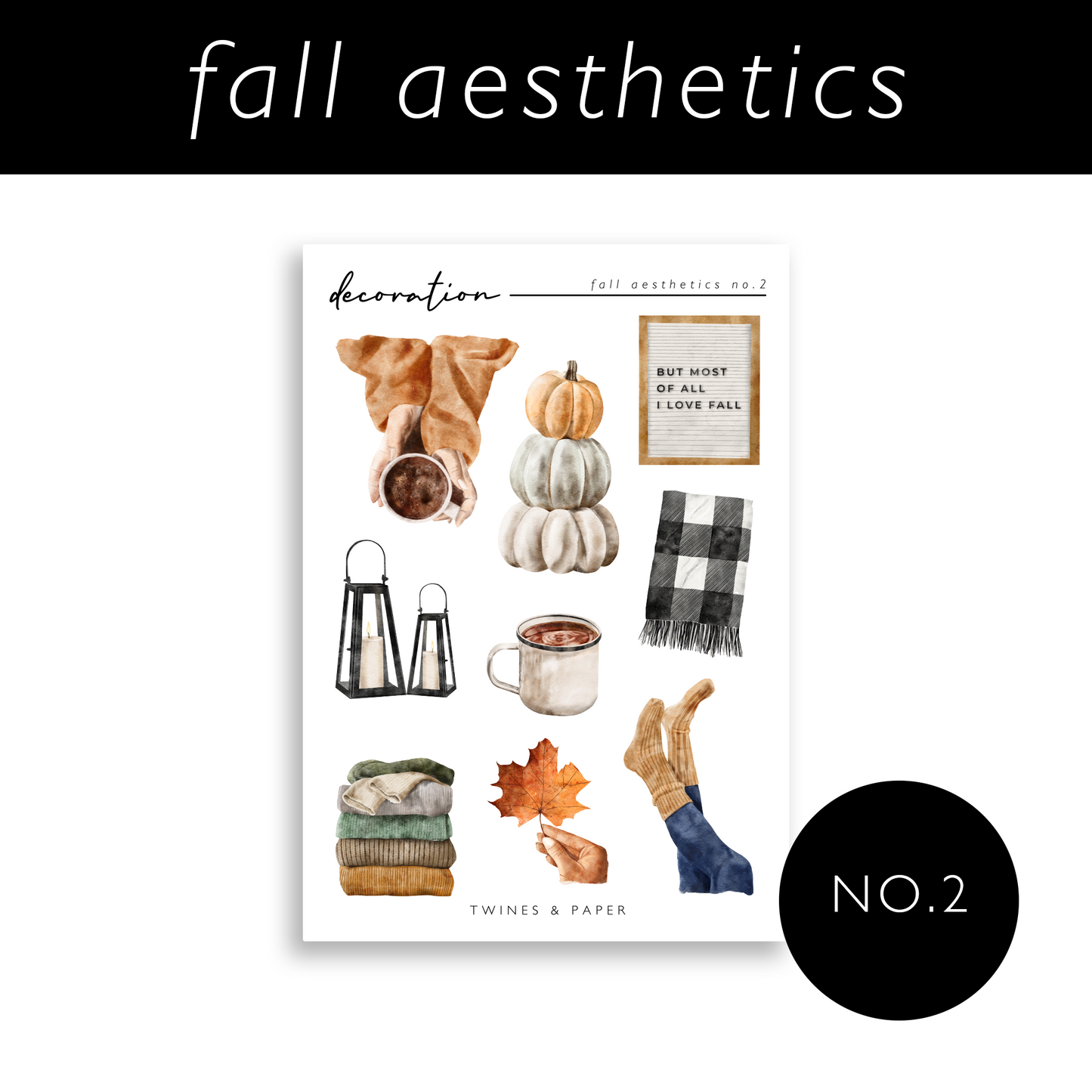 "Fall Aesthetics" No. 2 • Decoration Stickers • Transparent Matte