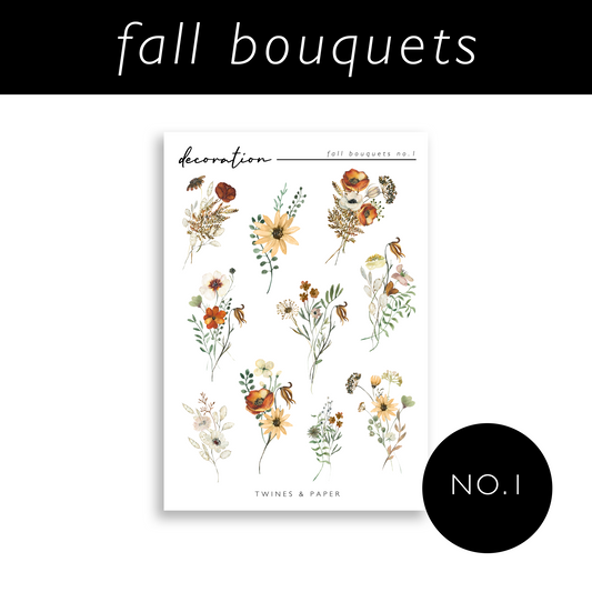 "Fall Bouquets" No. 1 • Decoration Stickers • Transparent Matte