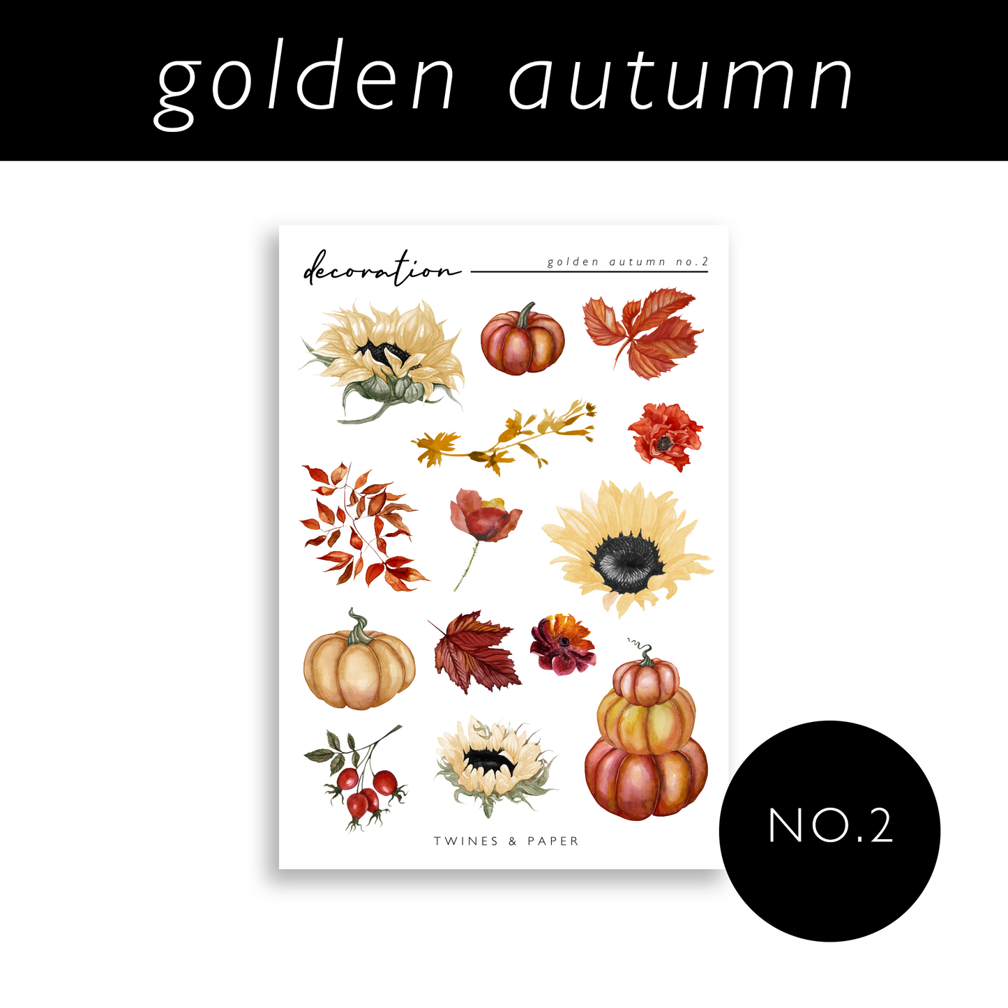 "Golden Autumn" No. 2 • Decoration Stickers • Transparent Matte