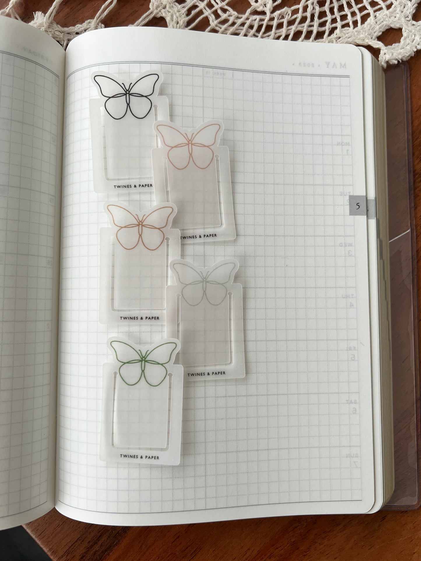 Butterfly Page Marker Tabs • floating • Vellum