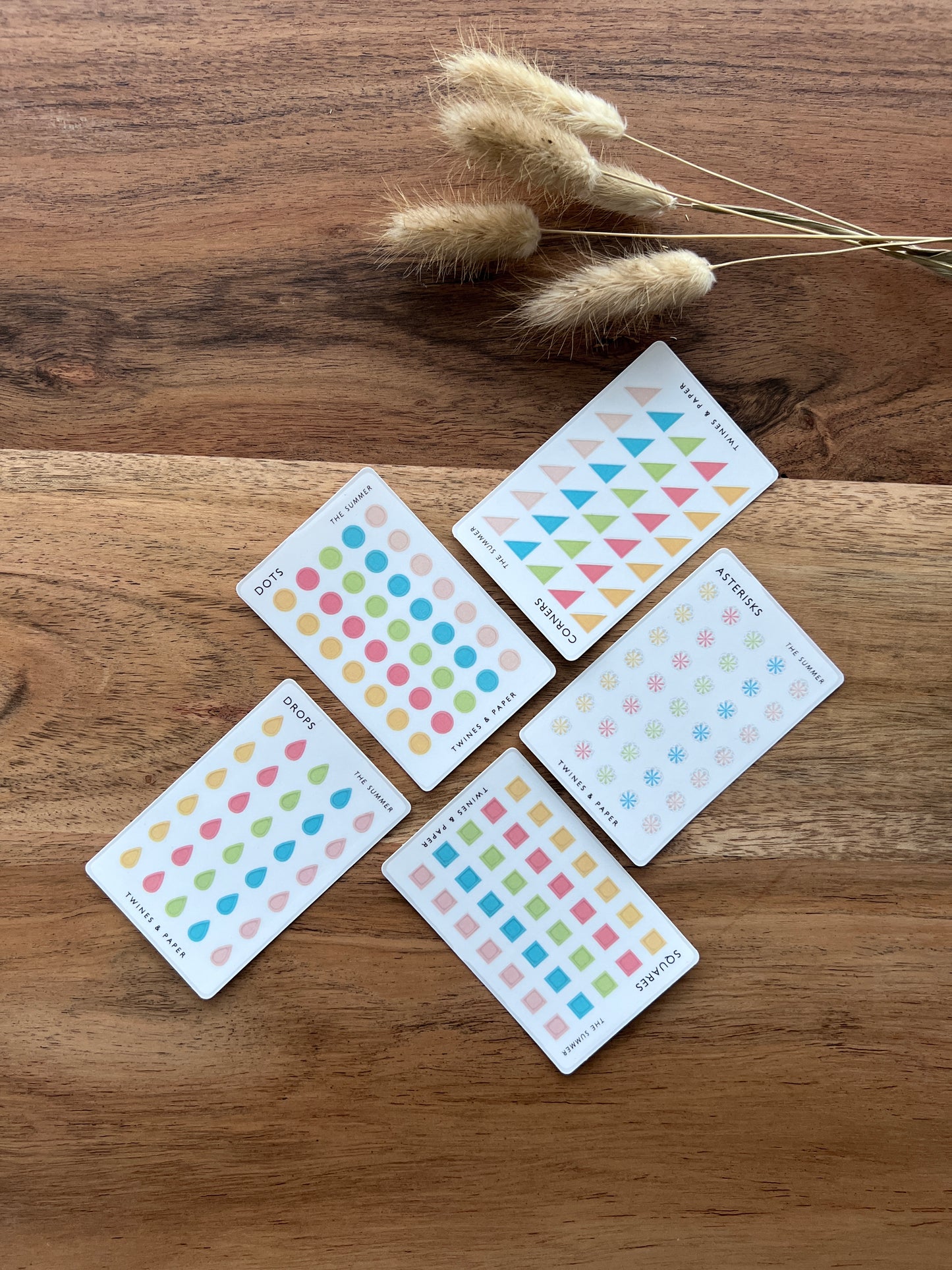 THE SUMMER • Shape Stickers • Business Card Size • Transparent Matte