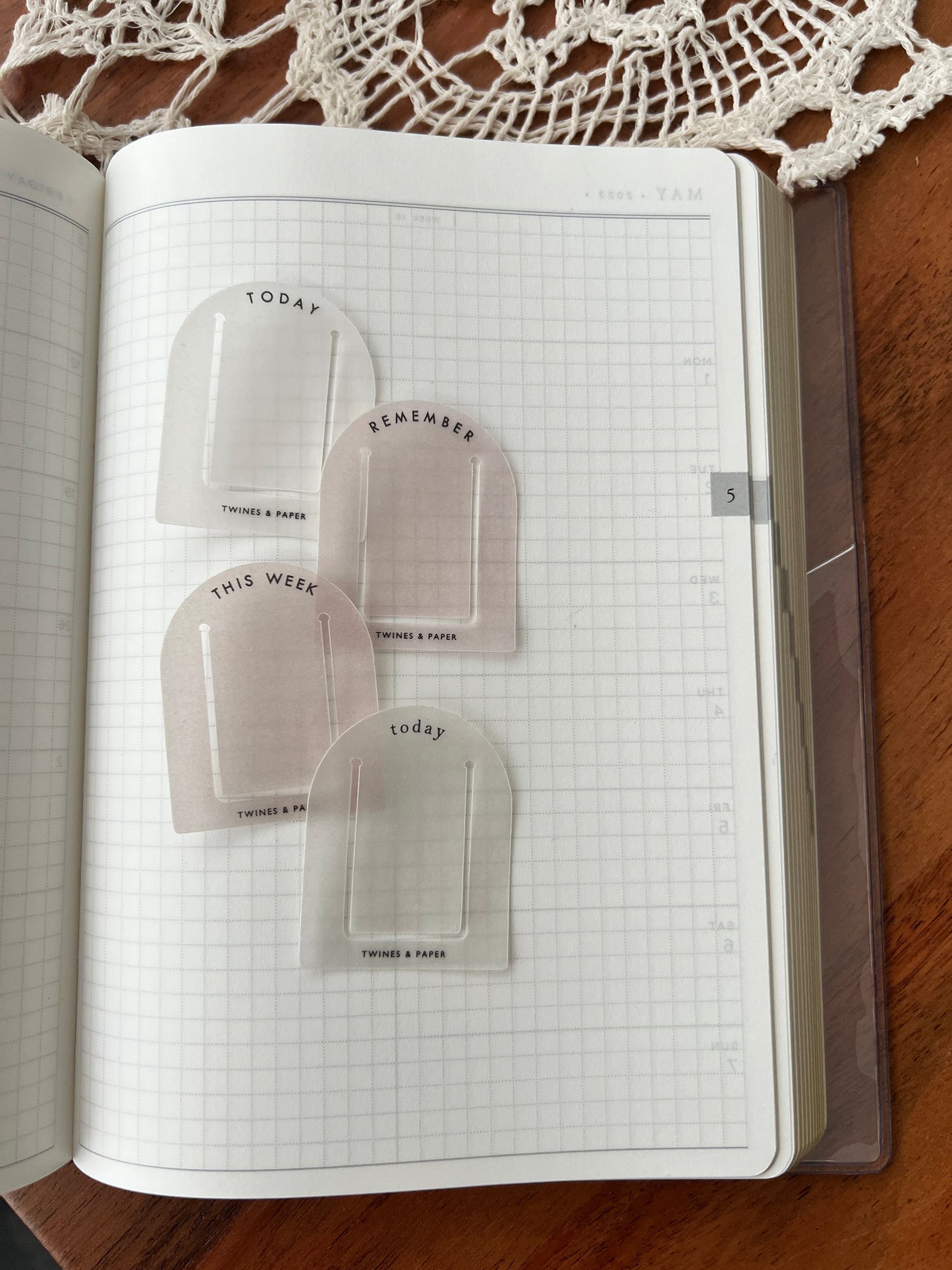 Arched Page Marker Tabs • floating • Vellum or Acetate