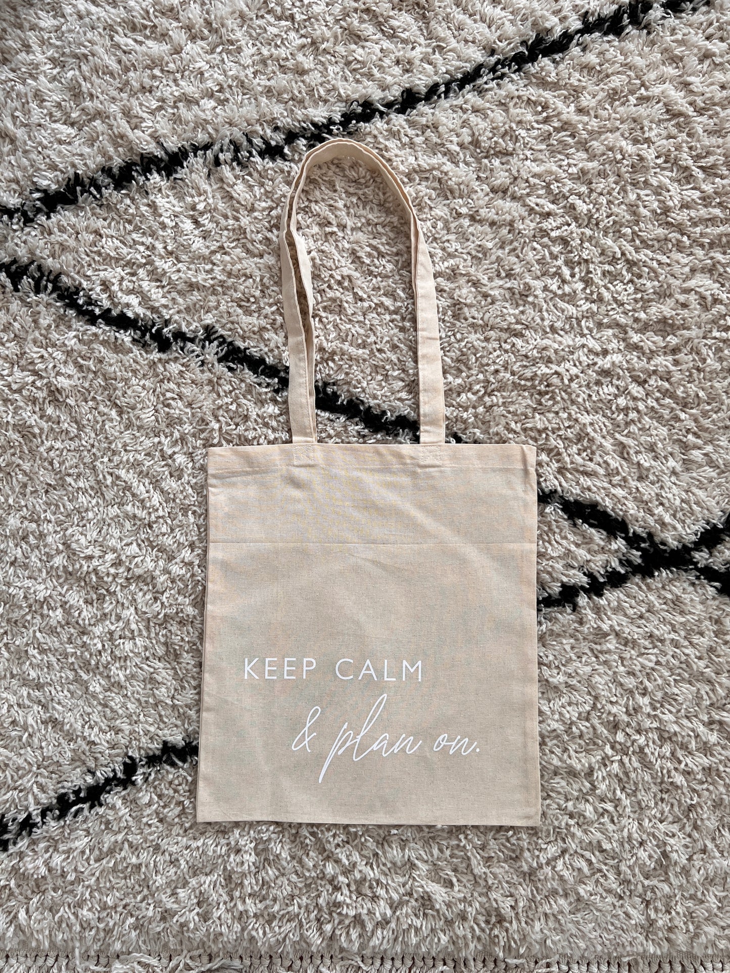 Jute Bag • Keep Calm & Plan On • Nature