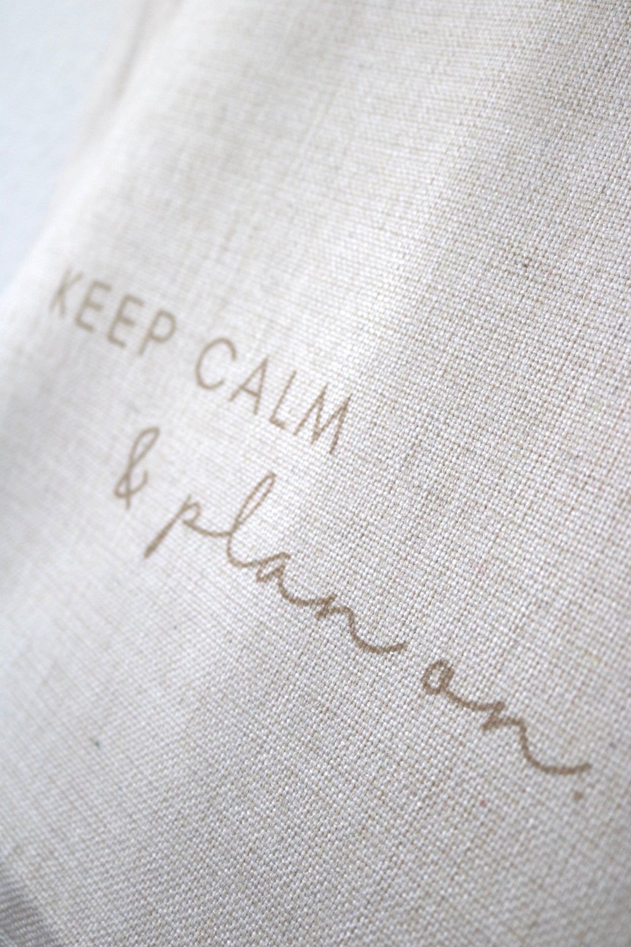 Tote Bag • Keep calm & plan on • Poly Canvas