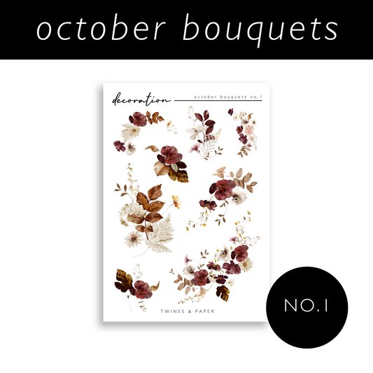 "October Bouquets" No. 1 • Decoration Stickers • Transparent Matte