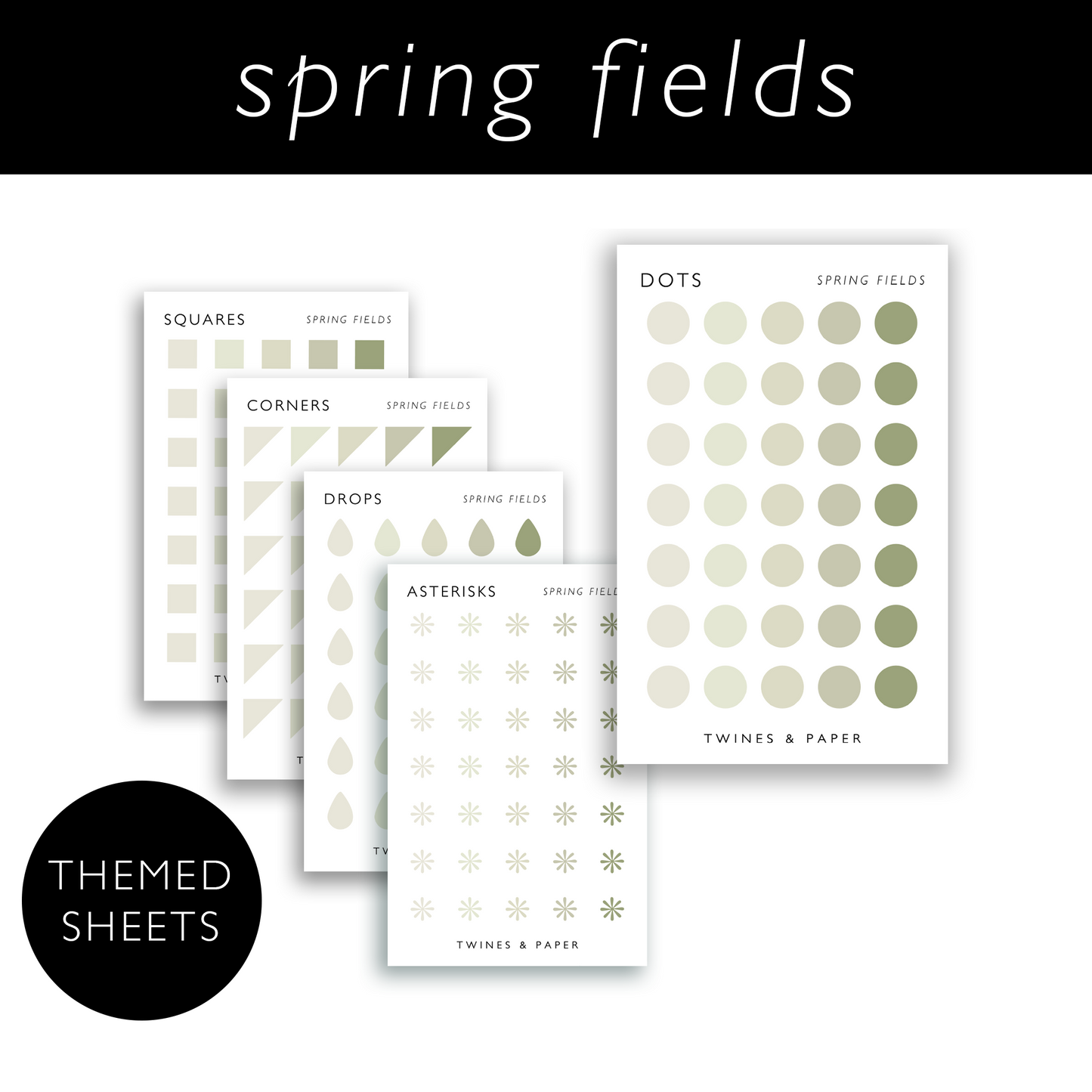 SPRING FIELDS • Shape Stickers • Business Card Size • Transparent Matte